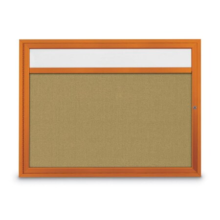 United Visual Products Slim Enclosed Corkboard, 30"x36", White Alum Frame/Buff UVEB3036-WHITE-BUFF